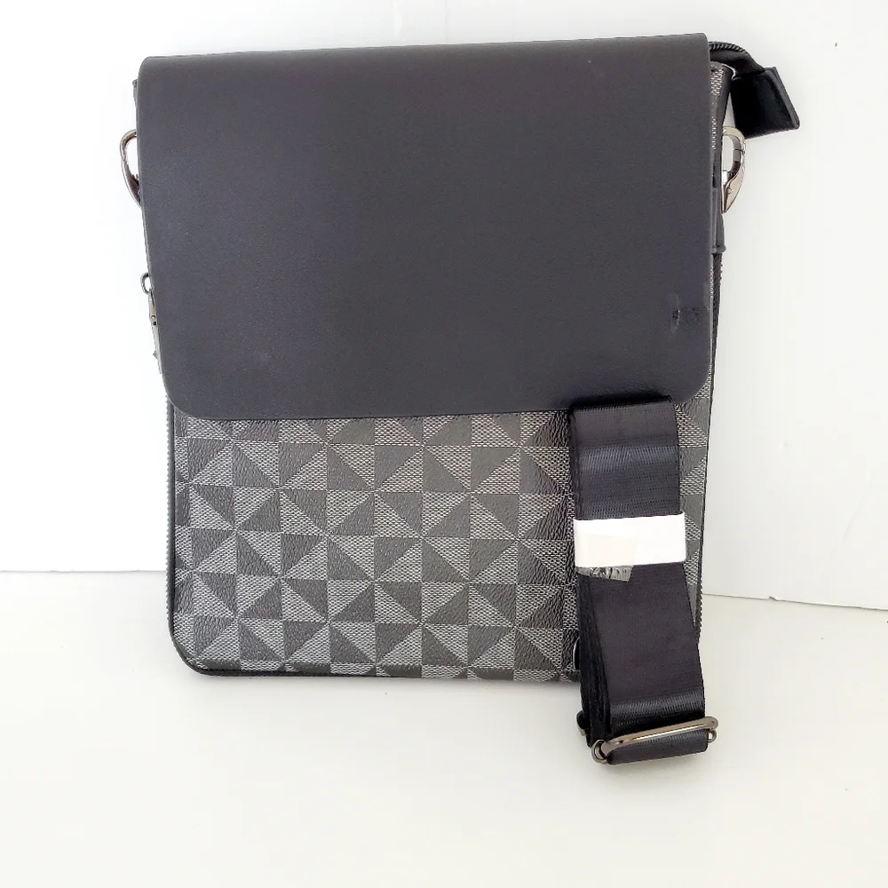 Classic Fashion Men's Black Messenger Expandable Crossbody Shoulder Bag - Picture 4 of 12